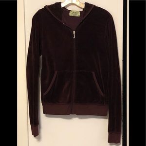 JUICY COUTURE MAROON HOODIE SWEATSHIRT EUC L